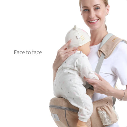 Adjustable Hip Seat Baby Carrier with Padded Waist Belt, Multiple Carrying Positions, and Storage Pockets for Comfortable and Convenient Babywearing