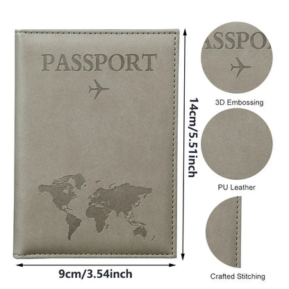 Durable Passport Holder with World Map Design for Travel Protection and Stylish Organization