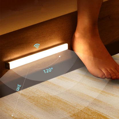 Rechargeable Motion Sensor LED Light Bar with Type-C Charging, Ideal for Under Cabinet, Closet, and Hallway Lighting