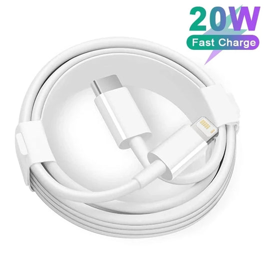 20W Fast Charging USB-C to Lightning Cable for iPhone and iPad, Compatible with PD Chargers for Rapid and Efficient Power Delivery