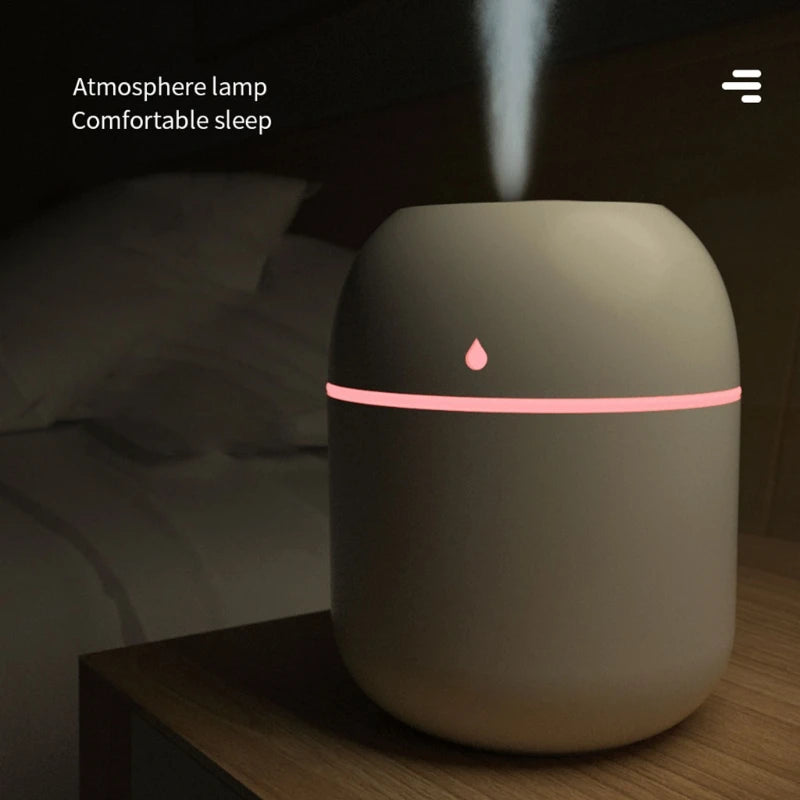 Portable Desktop Humidifier with Silent Operation, Colorful Night Lights, and Compact Design for Efficient Air Humidification