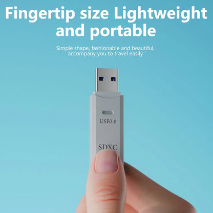 USB 3.0 High-Speed SD and TF Card Reader 2-in-1 Adapter with 512GB Support for Fast Data Transfer