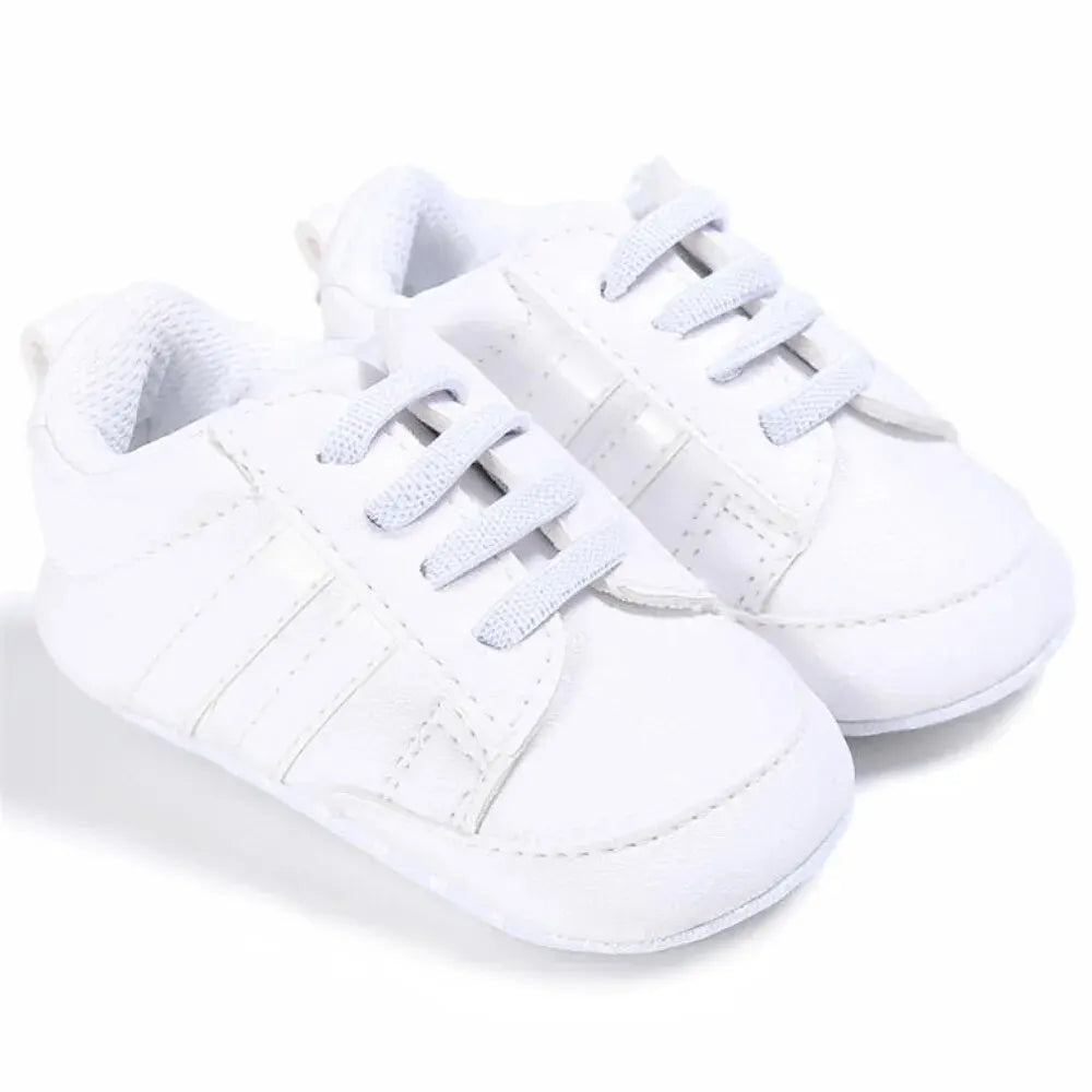 Stylish Baby Sneakers with Reflective Stripes and Easy Lace-Up Closure for Comfortable All-Day Wear