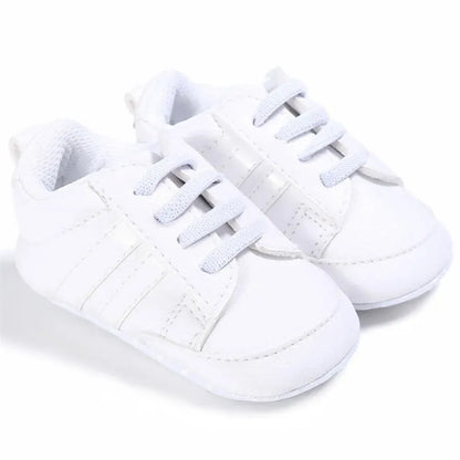 Stylish Baby Sneakers with Reflective Stripes and Easy Lace-Up Closure for Comfortable All-Day Wear