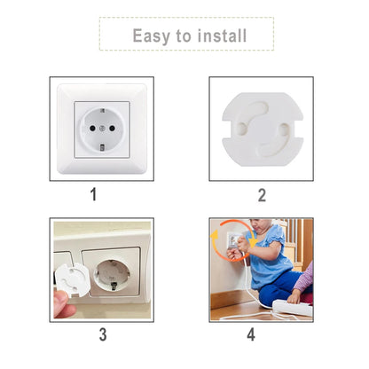 Childproof Outlet Covers with Safety Lock Mechanism for Electrical Sockets, 6-Pack, Easy Installation with Adhesive Backing, Ideal for Baby Proofing Your Home.