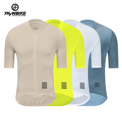 Men's Short Sleeve Cycling Jersey with Breathable Mesh Panels, Full Zip Closure, and Moisture-Wicking Fabric for Optimal Comfort and Performance