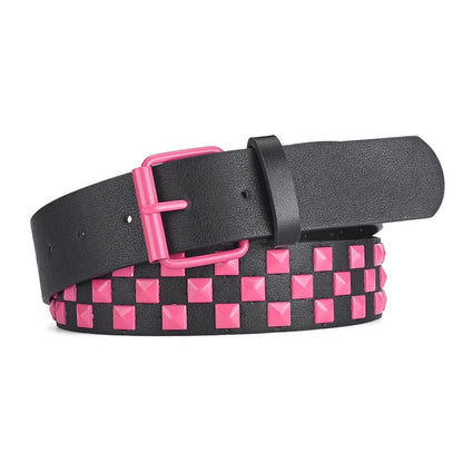 Personalised Rivets PU Leather Belt Men and Women Universal Multi-colour Optional Fashion Hip-hop Punk Belt lns Style