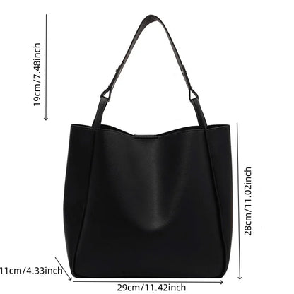 Spacious Minimalist Tote Bag with Adjustable Straps and Open Top Design