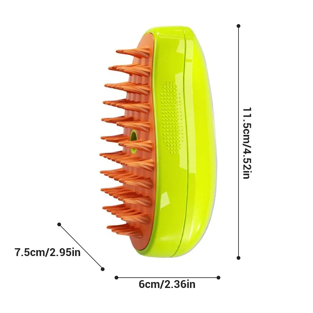 Pet Grooming Brush with Soft Silicone Bristles for Efficient Fur Removal and Gentle Massage for Cats and Dogs