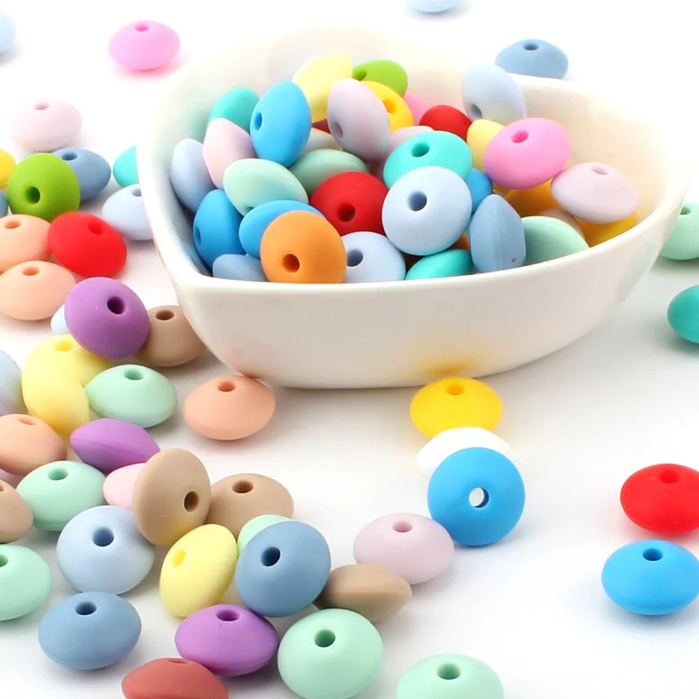 Durable Silicone Beads for Baby Teething Accessories, Available in Multiple Shapes and Sizes, Ideal for Crafting Pacifier Clips and Teething Necklaces