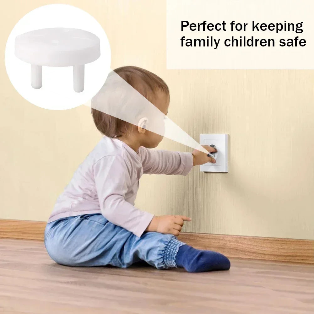 Set of 10 Child Safety Plug Socket Covers with Easy Removal Handle for Electrical Outlets Protection