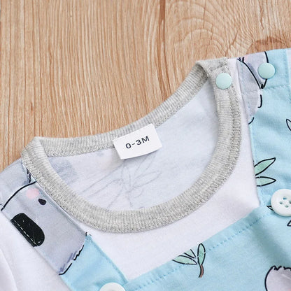 Cute Koala Print Baby Romper Set with T-Shirt - Soft Cotton Material - Ideal for Newborns and Infants - Perfect for Casual Wear