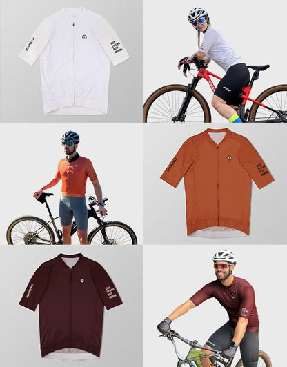 Men's Short Sleeve Cycling Jersey with Full-Zip Closure, Breathable Mesh Fabric, and Moisture-Wicking Properties