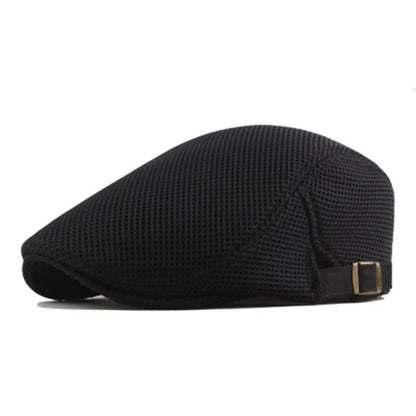 Breathable Mesh Flat Cap with Adjustable Strap for Lightweight and Stylish Outdoor Wear