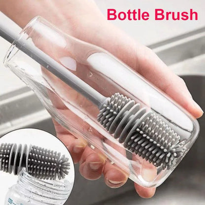 Multi-Purpose Silicone Bottle Brush for Thorough Cleaning of Baby Bottles, Nipples, and Sippy Cups