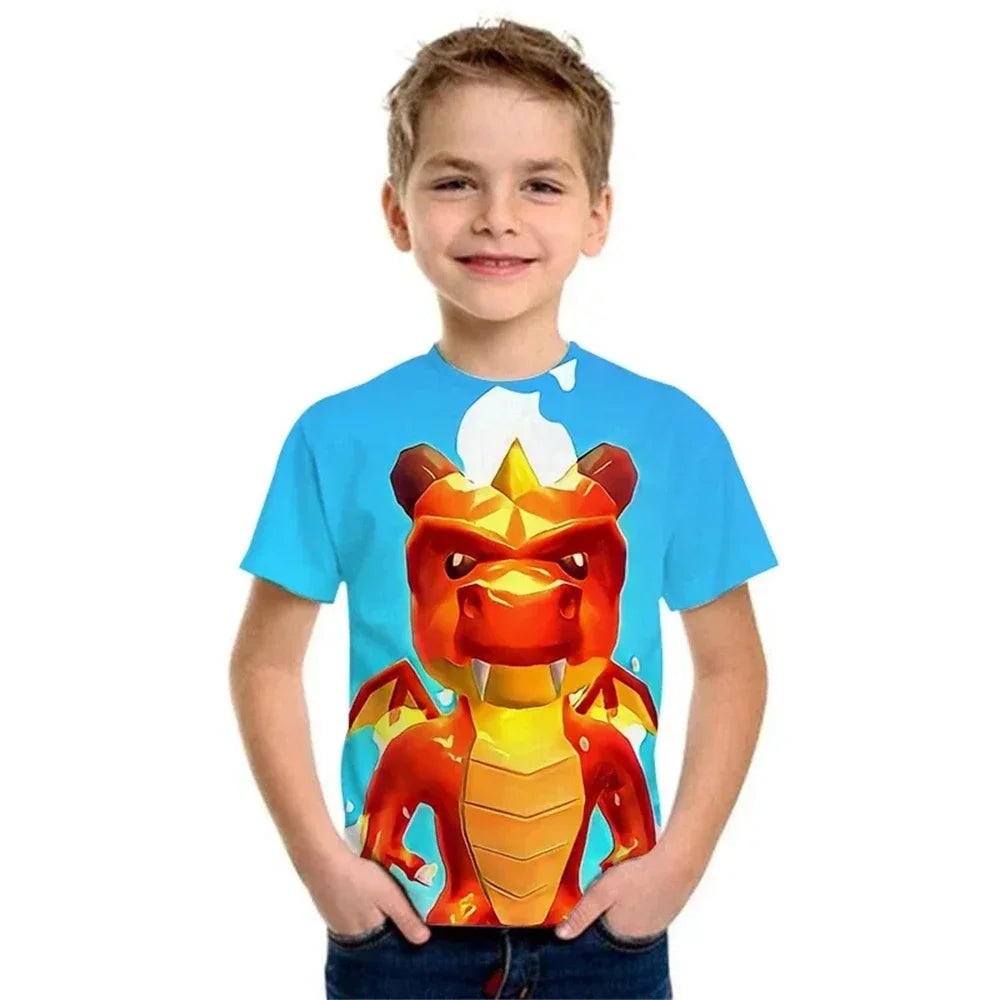 Stumble Guys Kids' T-Shirt with Colorful Cartoon Graphics – Fun and Comfortable Casual Wear for Boys and Girls