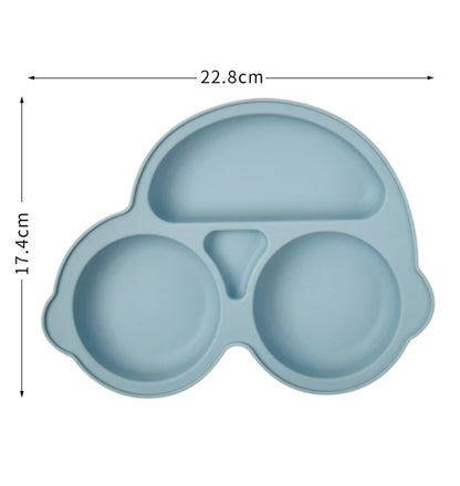 Silicone Baby Plates with Suction Base and Divided Compartments for Easy and Mess-Free Feeding