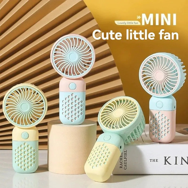 Portable Mini Handheld Fan with Rechargeable Battery, Lightweight Design, and Quiet Operation for Personal Cooling