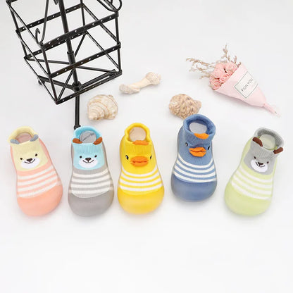 Adorable Baby Sock Shoes with Animal Designs and Non-Slip Rubber Soles for Toddlers