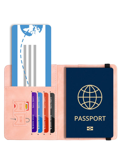 Stylish Travel Wallet with Elastic Band, Multifunctional Passport Cover and Card Holder for Organized Travel Essentials