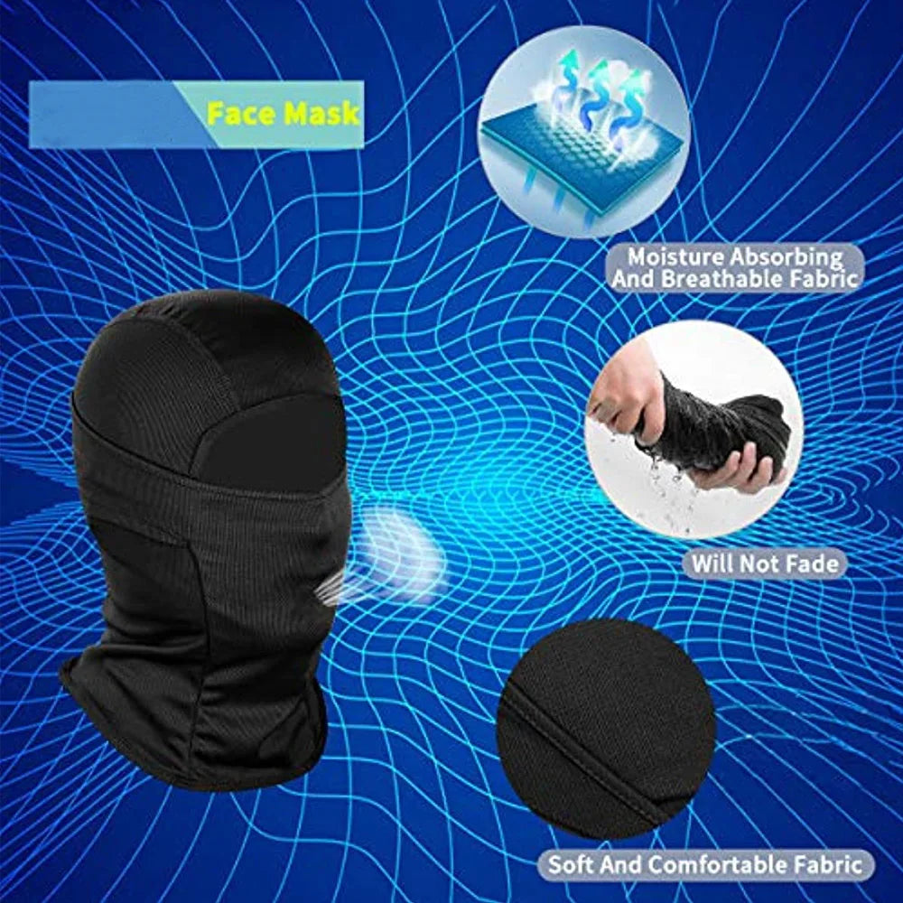 Full-Face Balaclava Mask with Moisture-Wicking Fabric and Enhanced Breathability for Outdoor Sports and Cold Weather Protection