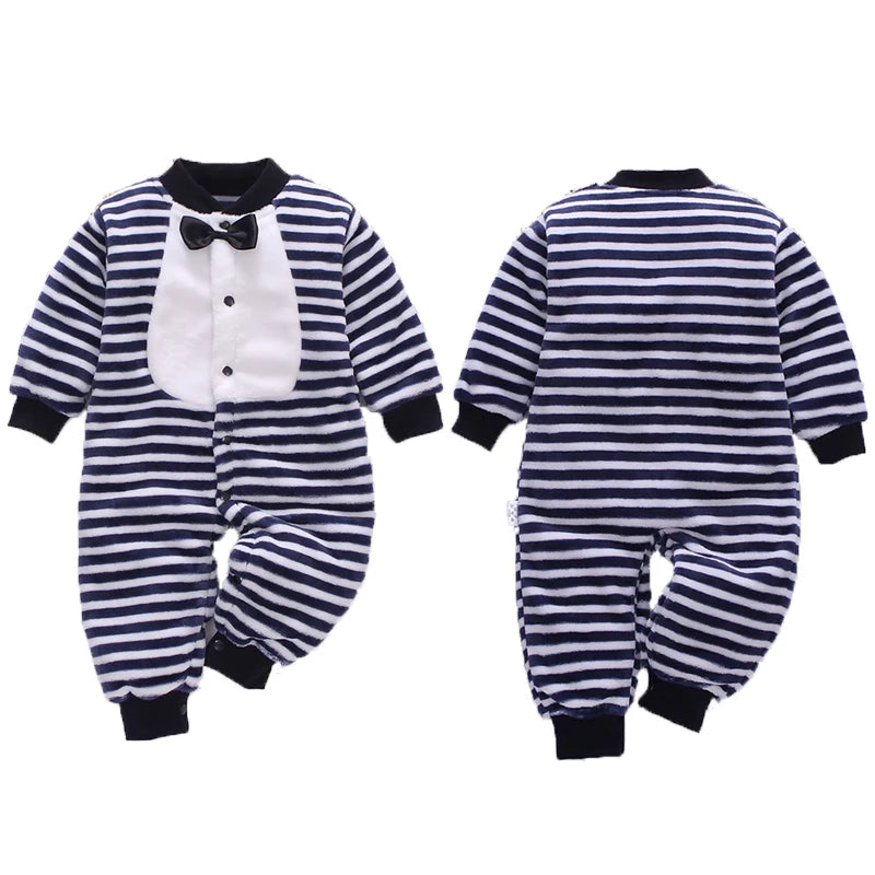 Unisex Baby Fleece Jumpsuits with Cute Animal and Pattern Designs, Cozy and Warm One-Piece Rompers for Toddlers, Ideal for Winter and Cold Weather