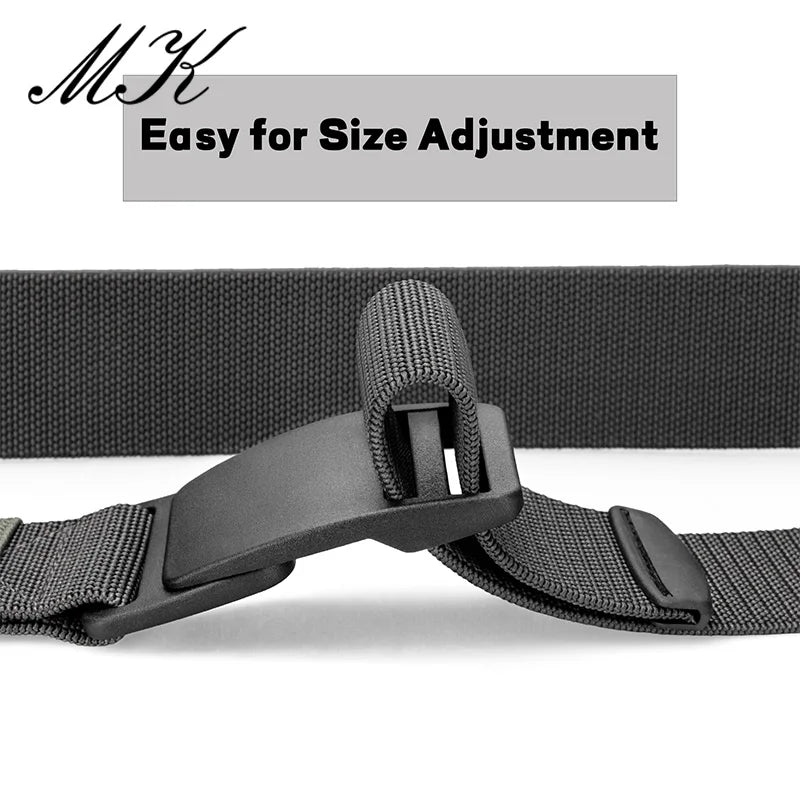 Men's Tactical Nylon Belt with Quick-Release Buckle and Adjustable Length for Outdoor and Casual Wear