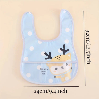 Waterproof Baby Bibs with Adjustable Closure and Playful Animal Designs for Mealtime Protection