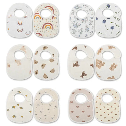 Adorable Baby Bibs Set with Cute Patterns for Drool and Feeding Protection