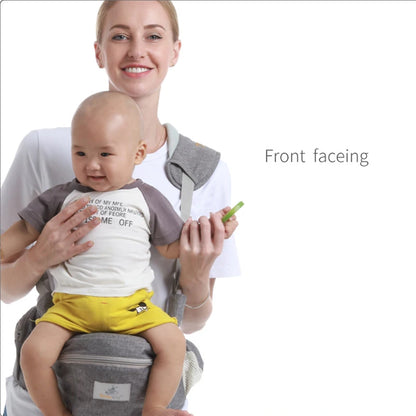 Adjustable Hip Seat Baby Carrier with Padded Waist Belt, Multiple Carrying Positions, and Storage Pockets for Comfortable and Convenient Babywearing