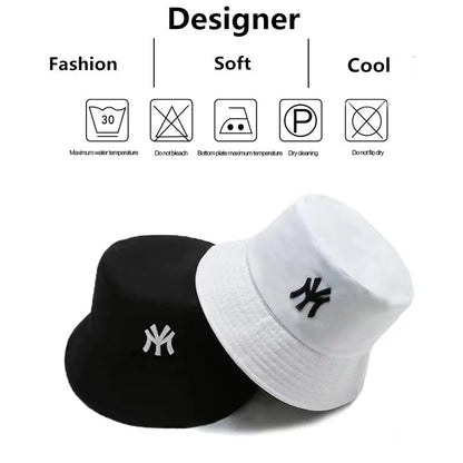 Classic Bucket Hat with Embroidered NY Logo for Trendy and Versatile Casual Wear