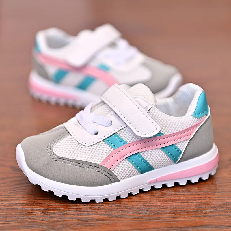 Stylish and Lightweight Children's Athletic Sneakers with Breathable Mesh Upper, Durable Rubber Sole, and Easy Velcro Closure for Active Play and Comfort