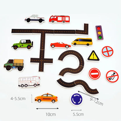 Engaging Bath Time Traffic-Themed Foam Stickers for Kids with Vehicles and Road Signs