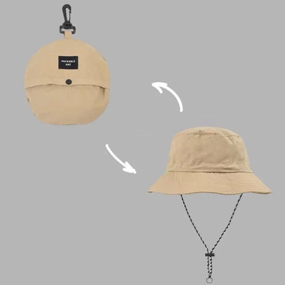 Compact Packable Hat with Travel-Friendly Storage Pouch and Carabiner Clip