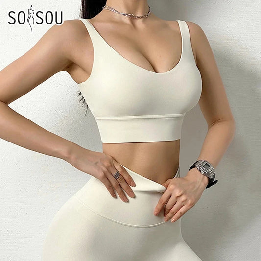 Seamless V-Neck Yoga Set for Women with High-Waist Leggings and Sports Bra