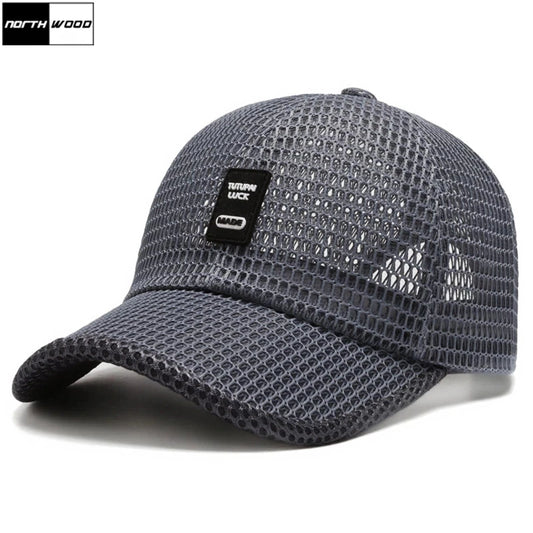 Breathable Mesh Baseball Cap with Lightweight Design and Embroidered Patch for Casual Outdoor Wear