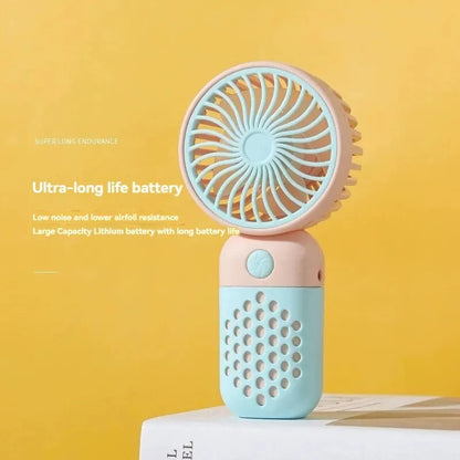 Portable Mini Handheld Fan with Rechargeable Battery, Lightweight Design, and Quiet Operation for Personal Cooling