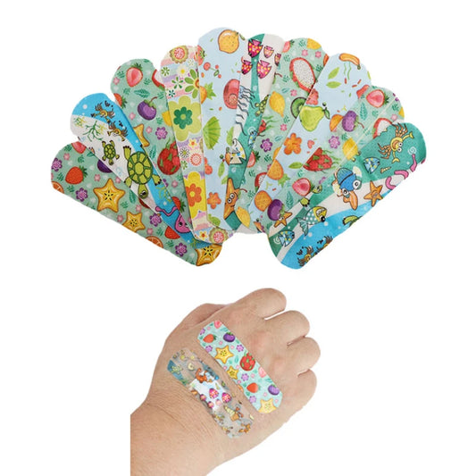 Assorted Patterned Adhesive Bandages for Kids with Fun Designs and Gentle Skin Adhesion