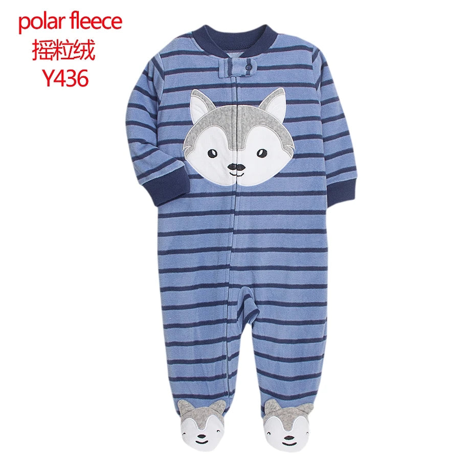 Adorable Animal-Themed Baby Footed Pajamas, Cozy Long-Sleeve Sleepers with Zipper Closure, Soft and Warm Infant Onesies, Various Cute Designs for Boys and Girls