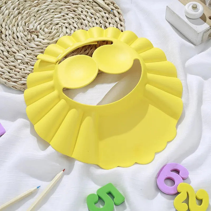 Soft, Lightweight, and Adjustable Baby Shower Cap with Four Gear Settings for Comfortable Bathing