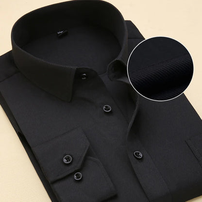 Men's Striped Dress Shirt with Long Sleeves, Button-Down Front, and Classic Collar for Formal and Business Wear