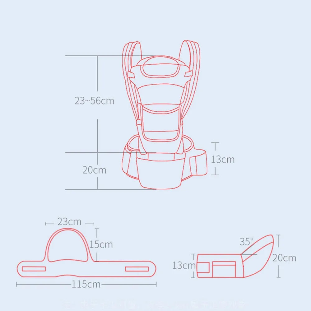 Ergonomic Baby Carrier with Adjustable Straps, Breathable Mesh, and Hip Seat for Maximum Comfort and Support