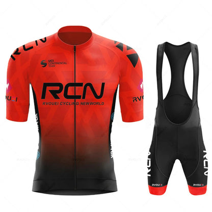 Men's Professional Cycling Jersey and Bib Shorts Set with Breathable and Quick-Dry Fabric for Road and Mountain Biking