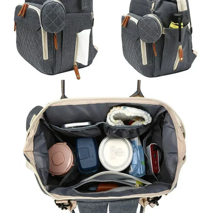 Spacious Multi-Functional Diaper Bag Backpack with Insulated Bottle Holders, USB Charging Port, and Stylish Design for Modern Parents