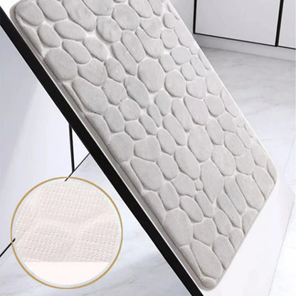 Non-Slip Absorbent Bath Mat with Soft Pebble Design for Bathroom and Shower Use