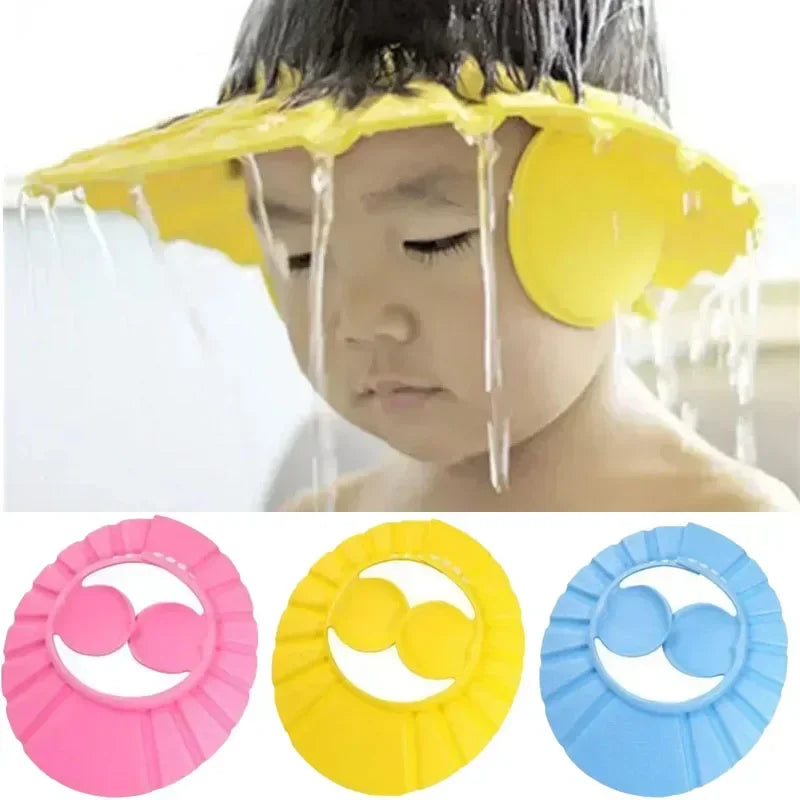 Adjustable Baby Shower Cap with Ear Protection, Soft and Flexible Bath Visor to Prevent Water from Getting into Eyes and Ears, Ideal for a Tear-Free Bathing Experience for Infants and Toddlers