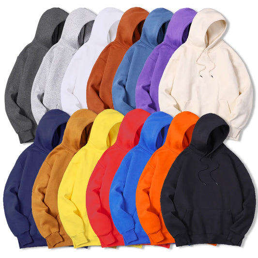 Unisex Plain Pullover Hoodies, Cozy and Soft Fleece Lined Sweatshirts, Perfect for Layering and Casual Wear, Available in Multiple Sizes, Classic and Timeless Design