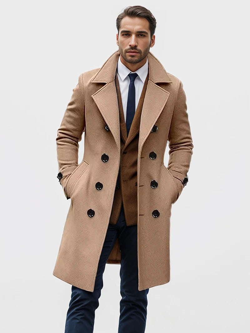 Men's Woolen Coat Winter/Fall Double Breasted