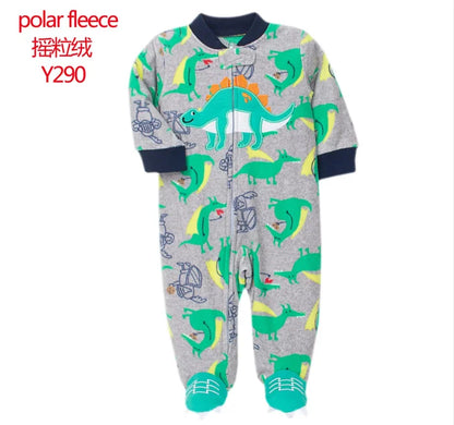 Adorable Animal-Themed Baby Footed Pajamas, Cozy Long-Sleeve Sleepers with Zipper Closure, Soft and Warm Infant Onesies, Various Cute Designs for Boys and Girls