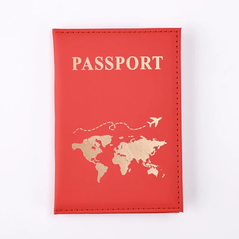 Travel Passport Holder with World Map Design, Durable and Stylish Cover for Secure Travel Documents